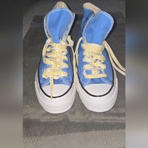 Converse x Sky High Farm Workwear Chuck 70 sneakers, featuring a blue canvas wit